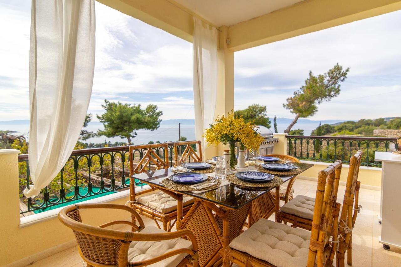 House With Amazing Ocean View And Patio - Pool Villa Porto Heli Exteriör bild